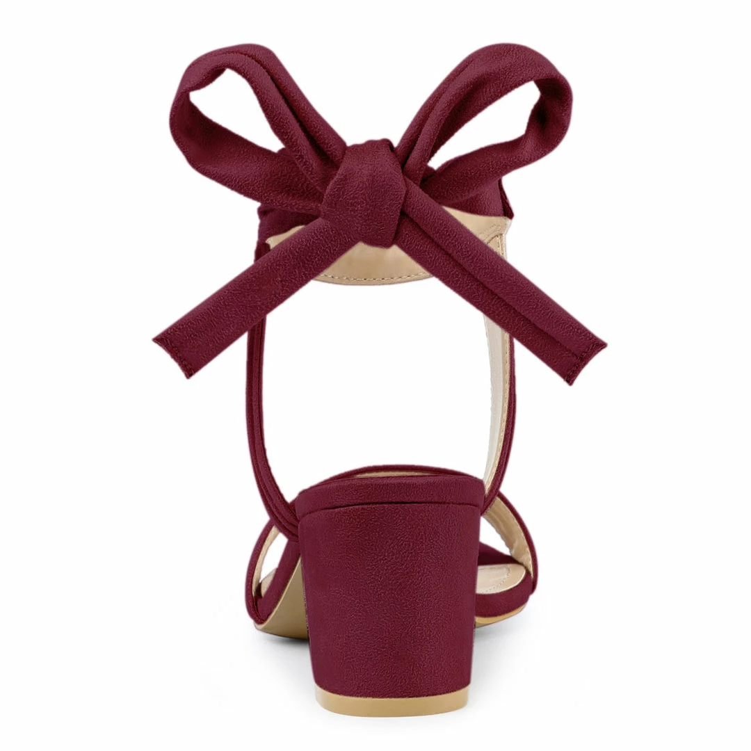 Allegra K Women's Open Toe Ankle Tie Back Block Heel Sandals Shoes 33 Allegra K Women's Open Toe Ankle Tie Back Block Heel Sandals Shoes