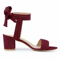 Allegra K Women's Open Toe Ankle Tie Back Block Heel Sandals Shoes 93 Allegra K Women's Open Toe Ankle Tie Back Block Heel Sandals Shoes