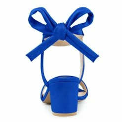 Allegra K Women's Open Toe Ankle Tie Back Block Heel Sandals Shoes 84 Allegra K Women's Open Toe Ankle Tie Back Block Heel Sandals Shoes