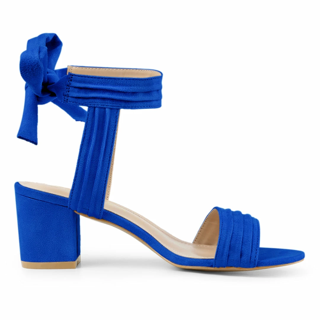 Allegra K Women's Open Toe Ankle Tie Back Block Heel Sandals Shoes 30 Allegra K Women's Open Toe Ankle Tie Back Block Heel Sandals Shoes