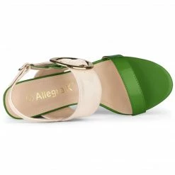 Allegra K Women's Slingback Block High Heel Sandals Shoes