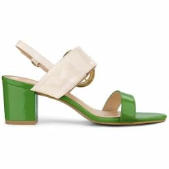 Allegra K Women's Slingback Block High Heel Sandals Shoes