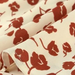 Allegra K Women's Floral Ruffle Tie Neck 3/4 Sleeve Dress With Pockets