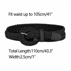 Allegra K Accessories Women PU Leather Braided Waist Belt Plus Size Skinny Belt For Dress Pants With Pin Buckle