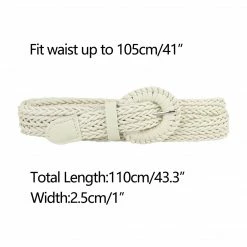 Allegra K Accessories Women PU Leather Braided Waist Belt Plus Size Skinny Belt For Dress Pants With Pin Buckle