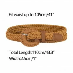 Allegra K Accessories Women PU Leather Braided Waist Belt Plus Size Skinny Belt For Dress Pants With Pin Buckle