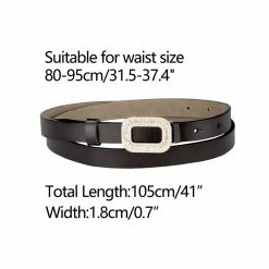 Allegra K Accessories Skinny Faux Leather Belts For Women With Square Designer Buckle Waist Belt For Dress Pants