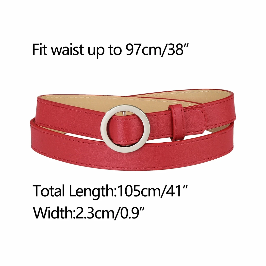 Allegra K Accessories Women's Belts O Ring Metal Buckle Plus Size Thin Nonporous Waist Belt For Jeans Dress 0.9 Inches Width 30 Allegra K Accessories Women's Belts O Ring Metal Buckle Plus Size Thin Nonporous Waist Belt For Jeans Dress 0.9 Inches Width