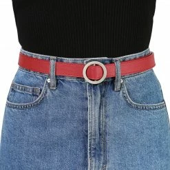 Allegra K Accessories Women's Belts O Ring Metal Buckle Plus Size Thin Nonporous Waist Belt For Jeans Dress 0.9 Inches Width 63 Allegra K Accessories Women's Belts O Ring Metal Buckle Plus Size Thin Nonporous Waist Belt For Jeans Dress 0.9 Inches Width