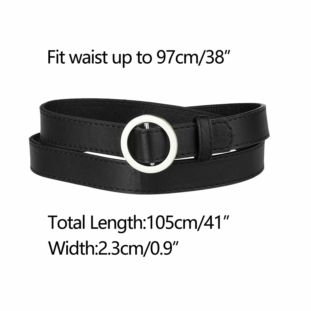 Allegra K Accessories Women's Belts O Ring Metal Buckle Plus Size Thin Nonporous Waist Belt For Jeans Dress 0.9 Inches Width 34 Allegra K Accessories Women's Belts O Ring Metal Buckle Plus Size Thin Nonporous Waist Belt For Jeans Dress 0.9 Inches Width