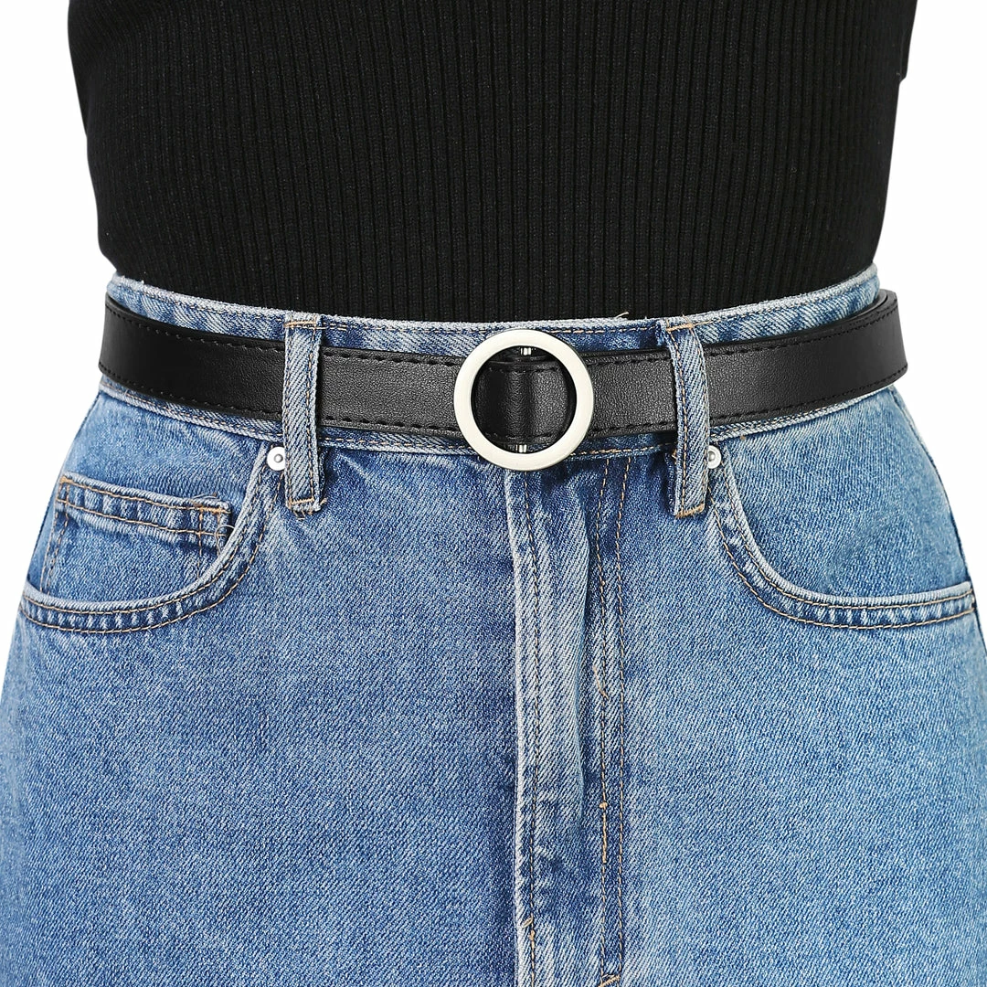 Allegra K Accessories Women's Belts O Ring Metal Buckle Plus Size Thin Nonporous Waist Belt For Jeans Dress 0.9 Inches Width 35 Allegra K Accessories Women's Belts O Ring Metal Buckle Plus Size Thin Nonporous Waist Belt For Jeans Dress 0.9 Inches Width