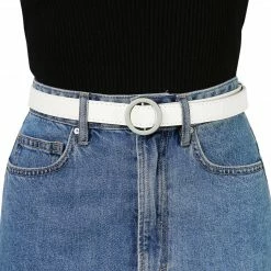 Allegra K Accessories Women's Belts O Ring Metal Buckle Plus Size Thin Nonporous Waist Belt For Jeans Dress 0.9 Inches Width 39 Allegra K Accessories Women's Belts O Ring Metal Buckle Plus Size Thin Nonporous Waist Belt For Jeans Dress 0.9 Inches Width