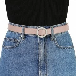 Allegra K Accessories Women's Belts O Ring Metal Buckle Plus Size Thin Nonporous Waist Belt For Jeans Dress 0.9 Inches Width 43 Allegra K Accessories Women's Belts O Ring Metal Buckle Plus Size Thin Nonporous Waist Belt For Jeans Dress 0.9 Inches Width