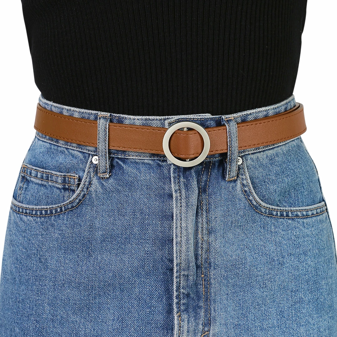 Allegra K Accessories Women's Belts O Ring Metal Buckle Plus Size Thin Nonporous Waist Belt For Jeans Dress 0.9 Inches Width 23 Allegra K Accessories Women's Belts O Ring Metal Buckle Plus Size Thin Nonporous Waist Belt For Jeans Dress 0.9 Inches Width