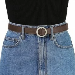 Allegra K Accessories Women's Belts O Ring Metal Buckle Plus Size Thin Nonporous Waist Belt For Jeans Dress 0.9 Inches Width 51 Allegra K Accessories Women's Belts O Ring Metal Buckle Plus Size Thin Nonporous Waist Belt For Jeans Dress 0.9 Inches Width