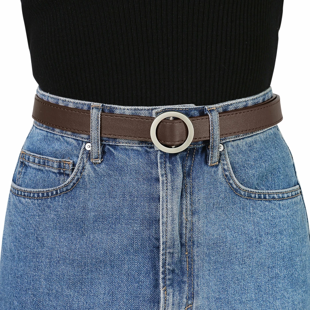 Allegra K Accessories Women's Belts O Ring Metal Buckle Plus Size Thin Nonporous Waist Belt For Jeans Dress 0.9 Inches Width 19 Allegra K Accessories Women's Belts O Ring Metal Buckle Plus Size Thin Nonporous Waist Belt For Jeans Dress 0.9 Inches Width