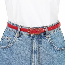 Allegra K Accessories Women's Skinny Betls Casual PU Leather Belt For Dress Jeans Thin Waist Belt