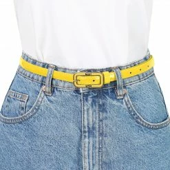 Allegra K Accessories Women's Skinny Betls Casual PU Leather Belt For Dress Jeans Thin Waist Belt