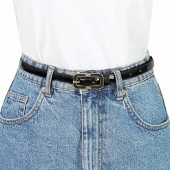 Allegra K Accessories Women's Skinny Betls Casual PU Leather Belt For Dress Jeans Thin Waist Belt