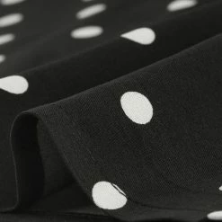 Allegra K Women's Dots Printed Tie Neck Contrast Color Office Work Blouse Top