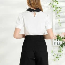 Allegra K Women's Cargo High Waist Boyfriend Pocket Pants Cotton Shorts