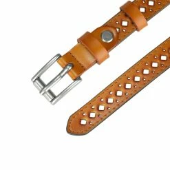 Allegra K Accessories Skinny Leather Belt For Women Hollow-out Thin Waist Belts For Jeans Dress 0.7 Inches Width