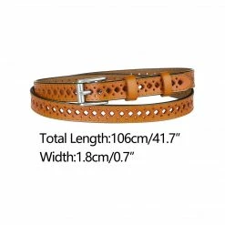 Allegra K Accessories Skinny Leather Belt For Women Hollow-out Thin Waist Belts For Jeans Dress 0.7 Inches Width