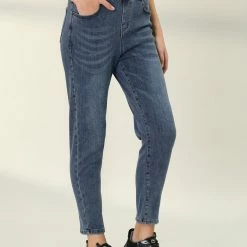 Allegra K Clothing Women's Denim Classic High Rise Ankle Skinny Jeans Stretch Pant