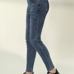 Allegra K Clothing Women's Denim Classic High Rise Ankle Skinny Jeans Stretch Pant