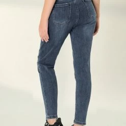 Allegra K Clothing Women's Denim Classic High Rise Ankle Skinny Jeans Stretch Pant