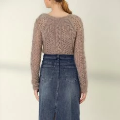 Allegra K Women's Casual Jean Skirt High Waisted Back Vent Short Denim Skirts