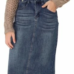 Allegra K Women's Casual Jean Skirt High Waisted Back Vent Short Denim Skirts