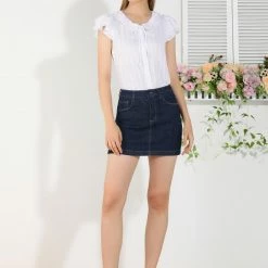 Allegra K Women's Casual High Waisted Shorts With Pockets Denim Jean Shorts 12 Allegra K Women's Casual High Waisted Shorts With Pockets Denim Jean Shorts