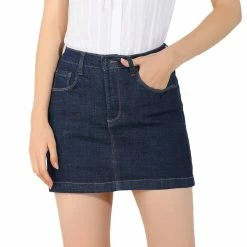 Allegra K Women's Casual High Waisted Shorts With Pockets Denim Jean Shorts