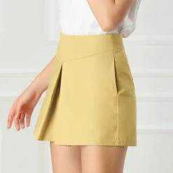 Allegra K Women's Casual Bow Tie High Waist Vintage Paper Bag Shorts