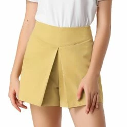 Allegra K Women's Casual Bow Tie High Waist Vintage Paper Bag Shorts