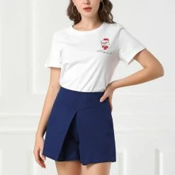 Allegra K Women's Casual Bow Tie High Waist Vintage Paper Bag Shorts