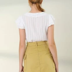 Allegra K Women's Cargo Pocket A-line Short Mini Utility Skirt