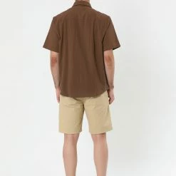 Allegra K Men's Summer Short Sleeves Button Down Solid Shirt With Pockets