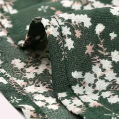 Allegra K Floral Printed Ruffled Tie V Neck Smocked Waist Dress 93 Allegra K Floral Printed Ruffled Tie V Neck Smocked Waist Dress