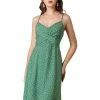 Women Allegra K Spaghetti Strap Twist Front Keen Length Dress