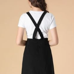 Allegra K Women's Adjustable Strap Above Knee Suspender Dress