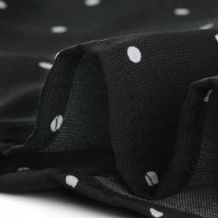 Allegra K Women's Polka Dots Short Sleeve Piped Button Down Office Top