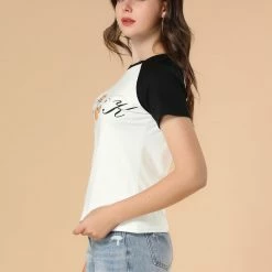 Allegra K Women's Summer Casual Short Sleeve Cartoon Cat Print T-shirt Tee 49 Allegra K Women's Summer Casual Short Sleeve Cartoon Cat Print T-shirt Tee