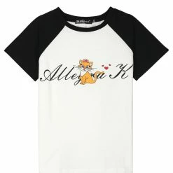 Allegra K Women's Summer Casual Short Sleeve Cartoon Cat Print T-shirt Tee 46 Allegra K Women's Summer Casual Short Sleeve Cartoon Cat Print T-shirt Tee
