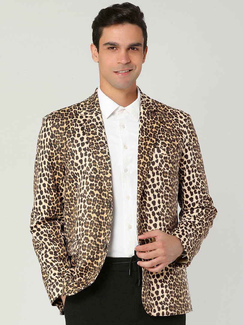 Allegra K Men Vintage Leopard Print Luxury Notched Lapel Slim Fit Fashion Stylish Jacket Blazer 12 Allegra K Men Vintage Leopard Print Luxury Notched Lapel Slim Fit Fashion Stylish Jacket Blazer