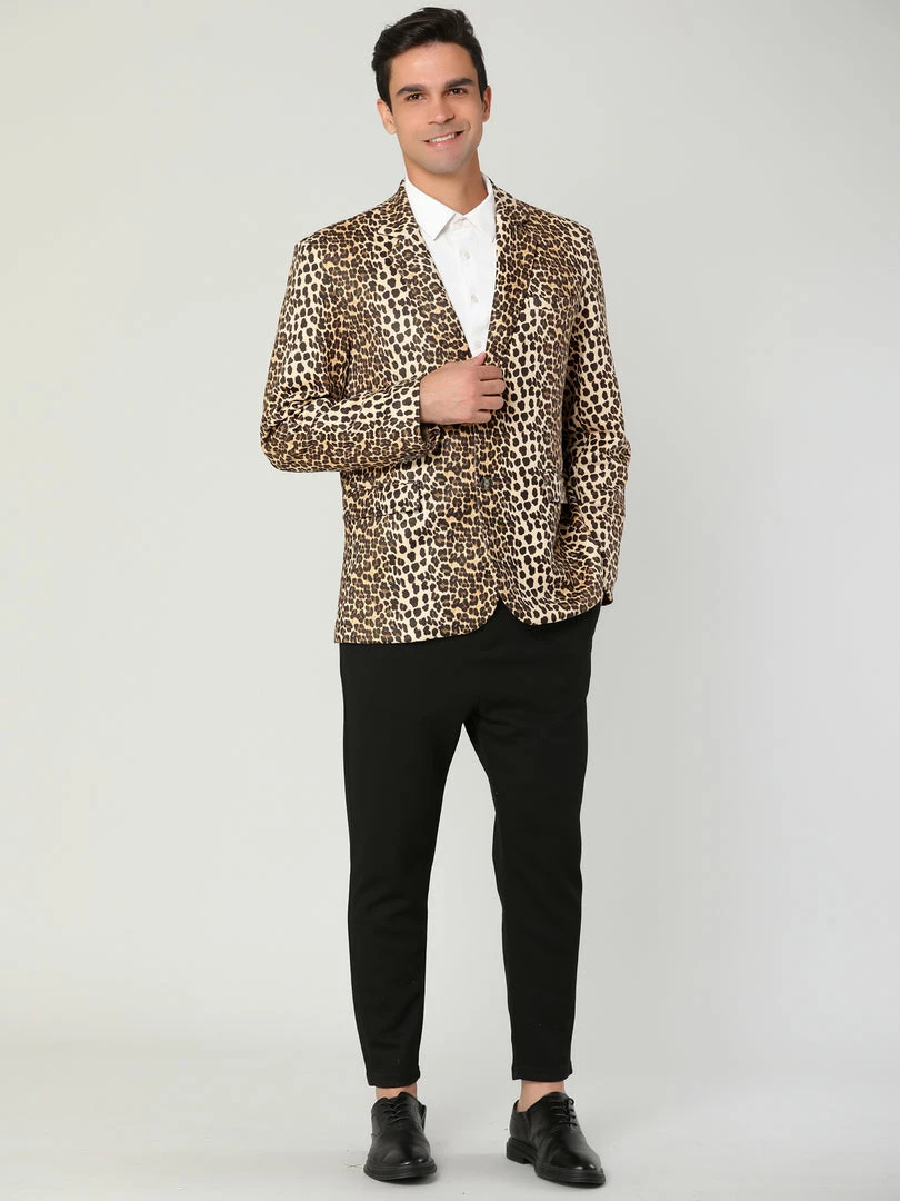 Allegra K Men Vintage Leopard Print Luxury Notched Lapel Slim Fit Fashion Stylish Jacket Blazer 13 Allegra K Men Vintage Leopard Print Luxury Notched Lapel Slim Fit Fashion Stylish Jacket Blazer