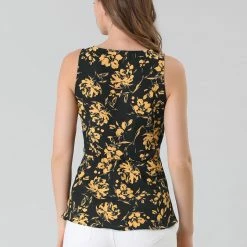 Allegra K Diagonal Stripes Tie Waist Wrap Top Women