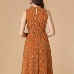 Allegra K Women's Sleeveless Knee Length Floral Dress 14 Allegra K Women's Sleeveless Knee Length Floral Dress