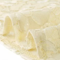 Allegra K Women's Puff Short Sleeve Ruffle Neck See-Through Floral Lace Top